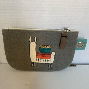 Danica Studio Llama Coin Purse Wallet Pouch Canvas Zip Bag Cute Llamas Print